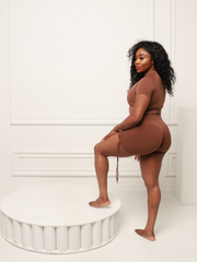 "His Fitness Bae" Brown Colored Fitness Top & Shorts Set