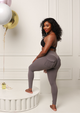 Charcoal Charm High Waist Elastic Leggings