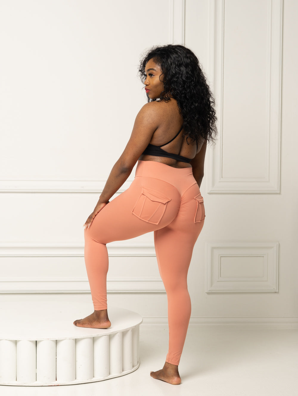 Peach Passion High Waist Elastic Leggings