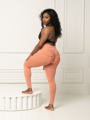 Peach Passion High Waist Elastic Leggings